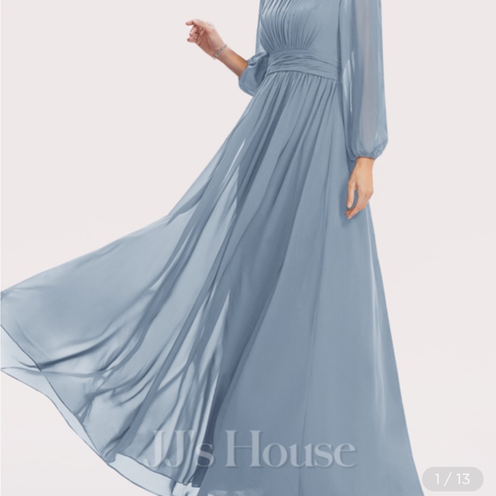 JJ House: A-line Scoop Floor-Length Chiffon Bridesmaid Dress With Ruffle size 0